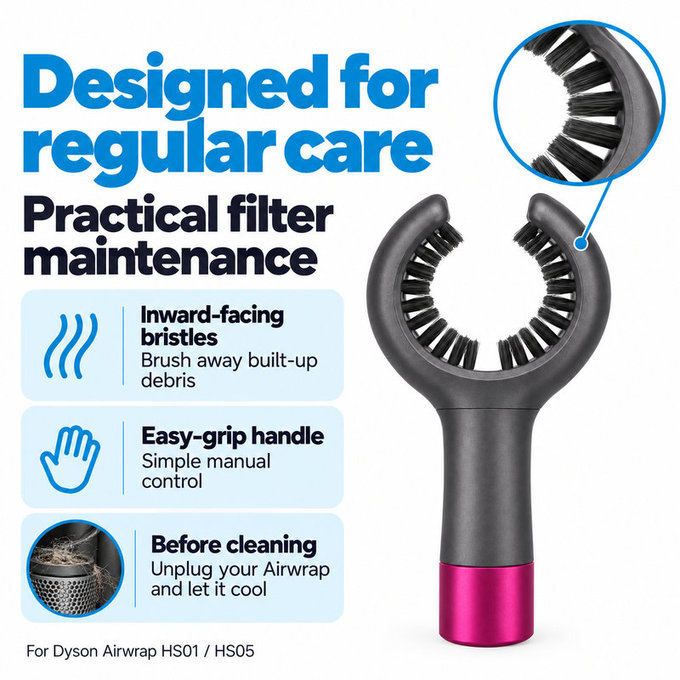 Spazzola per la pulizia del filtro per Dyson Airwrap HS01, HS05
