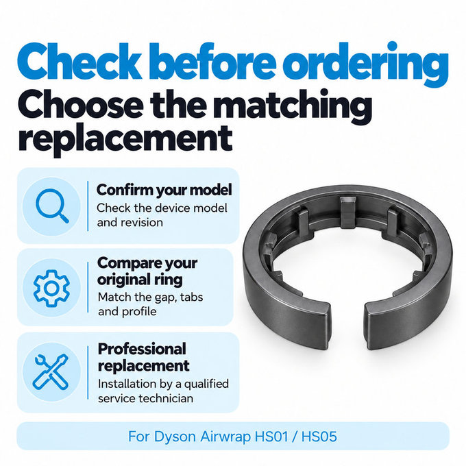Anello di bloccaggio dell’accessorio per Dyson Airwrap HS01, HS05