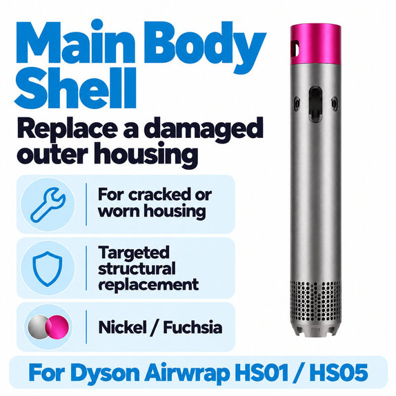 Scocca corpo principale per Dyson Airwrap HS01, HS05, Nickel / Fuchsia