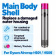Scocca corpo principale per Dyson Airwrap HS01, HS05, Nickel / Fuchsia