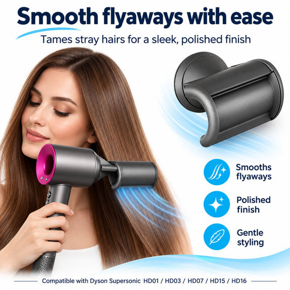 Accessorio lisciante Flyaway per Dyson Supersonic HD01, HD03, HD07, HD15, HD16, Iron
