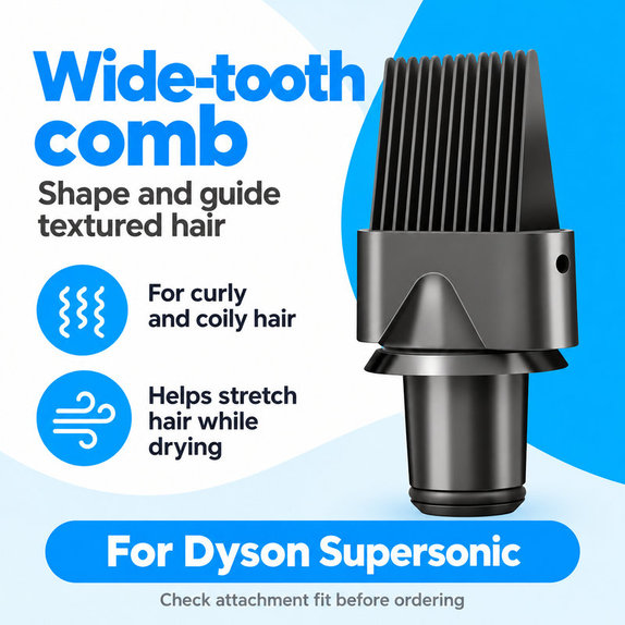 Pettine a denti larghi per Dyson Supersonic HD01, HD03, HD07, HD15, HD16