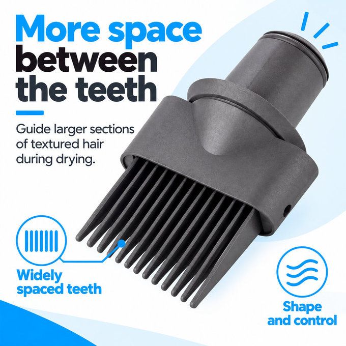 Pettine a denti larghi per Dyson Supersonic HD01, HD03, HD07, HD15, HD16