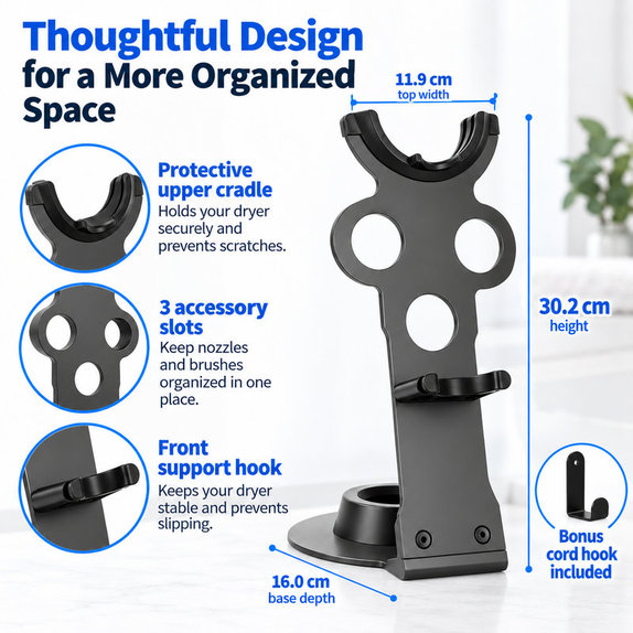 Supporto organizer universale per accessori per lo styling Dyson