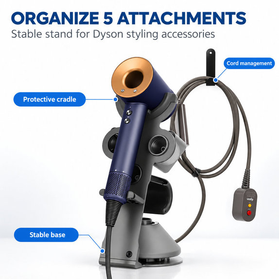Supporto organizer universale per accessori per lo styling Dyson