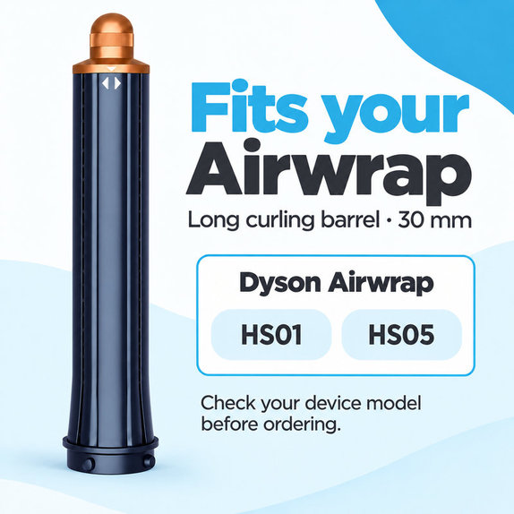 Cono lungo per ricci per Dyson Airwrap HS01, HS05, 30 mm, Prussian Blue / Rich Copper