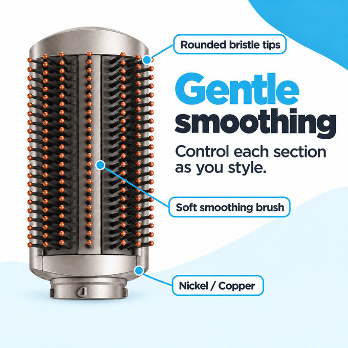 Spazzola lisciante morbida per Dyson Airwrap HS01, HS05, Nickel / Copper