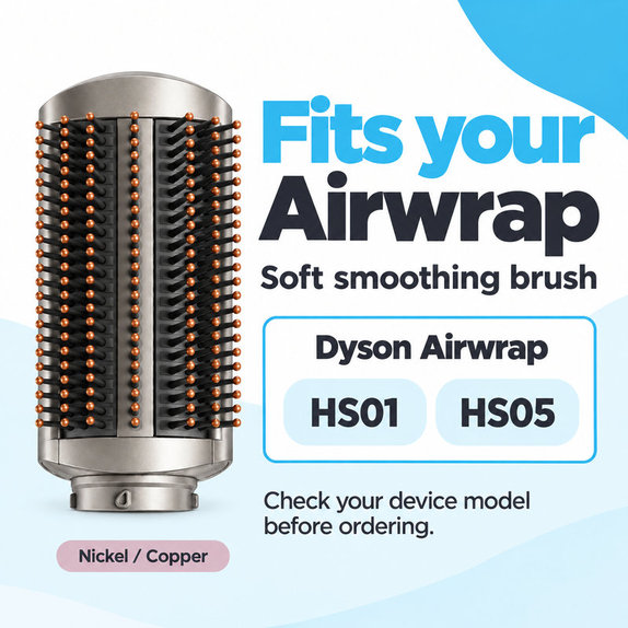 Spazzola lisciante morbida per Dyson Airwrap HS01, HS05, Nickel / Copper