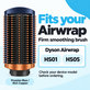 Spazzola lisciante rigida per Dyson Airwrap HS01, HS05, Prussian Blue / Rich Copper