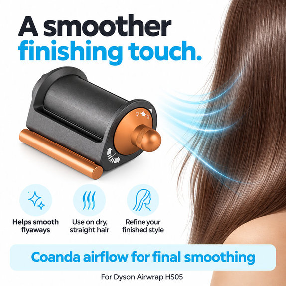 Accessorio Coanda lisciante e asciugante per Dyson Airwrap HS05, Nickel / Copper