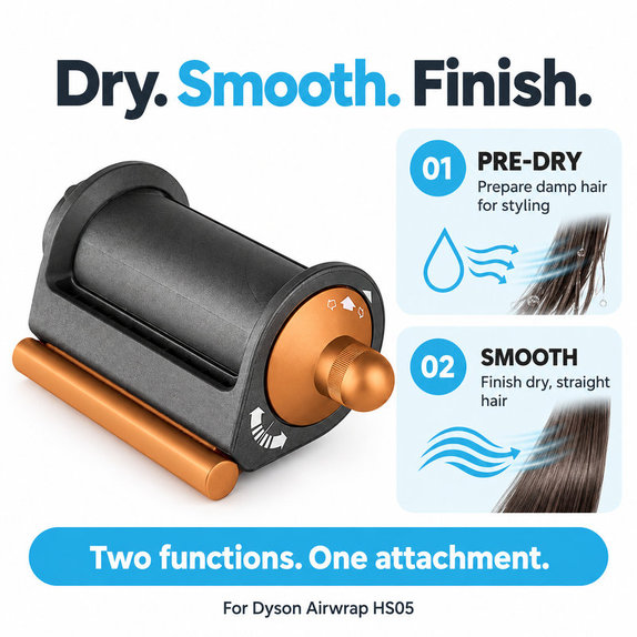 Accessorio Coanda lisciante e asciugante per Dyson Airwrap HS05, Nickel / Copper