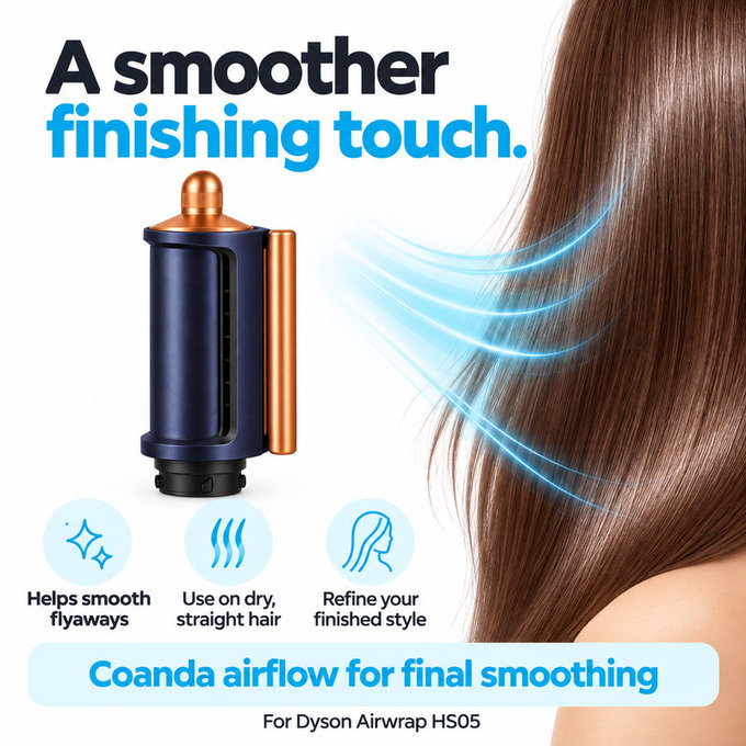 Accessorio Coanda lisciante e asciugante per Dyson Airwrap HS05, Prussian Blue / Rich Copper