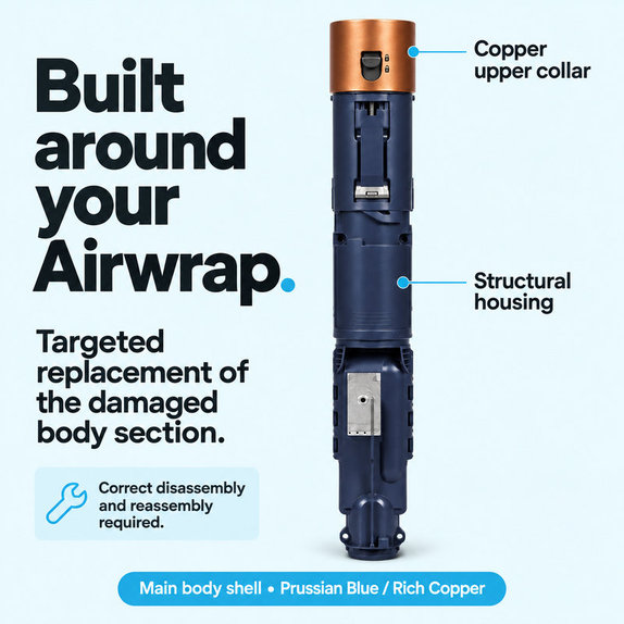 Scocca corpo principale per Dyson Airwrap HS01, HS05, Prussian Blue / Rich Copper