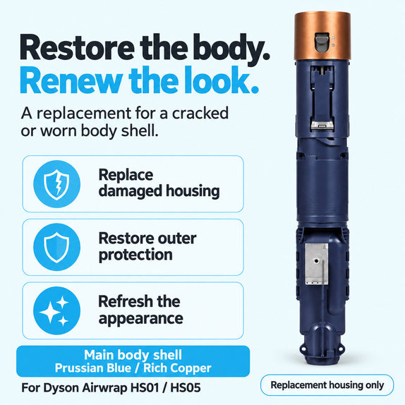 Scocca corpo principale per Dyson Airwrap HS01, HS05, Prussian Blue / Rich Copper