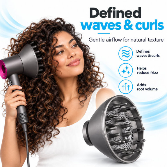 Diffusore per Dyson Supersonic HD01, HD03, HD07, HD15, HD16, Black / Nickel