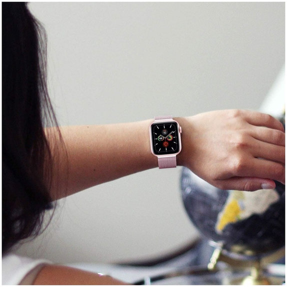 Cinturino Milaneseband per Apple Watch 8 / 9 / 10 / 11 / SE (40 / 41 / 42 mm), Rose Gold, Tech-Protect