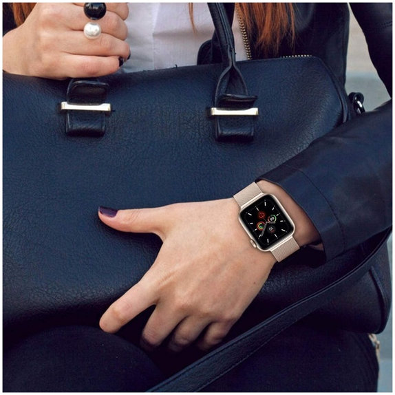 Cinturino Milaneseband per Apple Watch 8 / 9 / 10 / 11 / SE (40 / 41 / 42 mm), Rose Gold, Tech-Protect