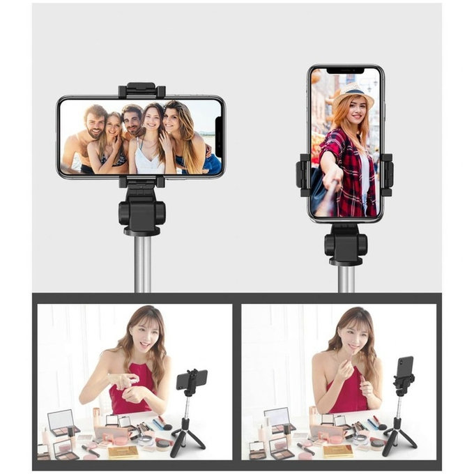 Selfie stick con treppiede L02S, nera, Tech-Protect