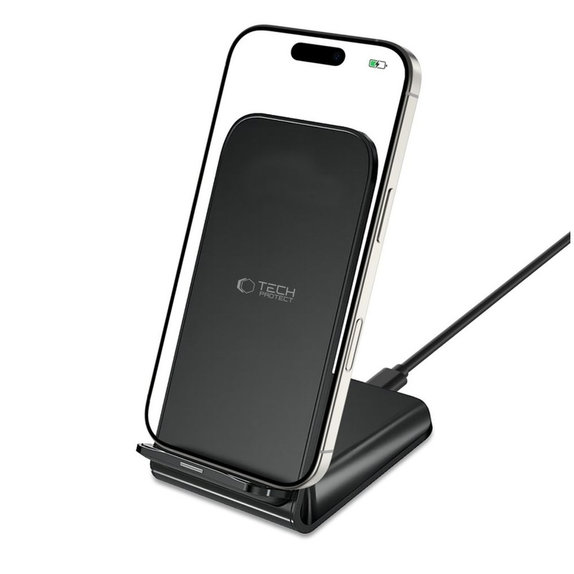 Caricatore wireless QI15W-S2 15W, nera, Tech-Protect