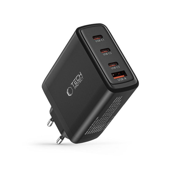 Caricatore da parete NC100W-GAN 4-PORT PD 100W / QC3.0, nera, Tech-Protect