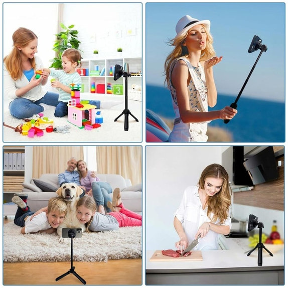 Selfie stick con treppiede L06S MagSafe, nera, Tech-Protect