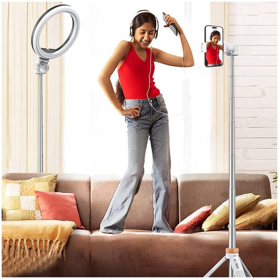Selfie stick con treppiede L03S, bianca, Tech-Protect