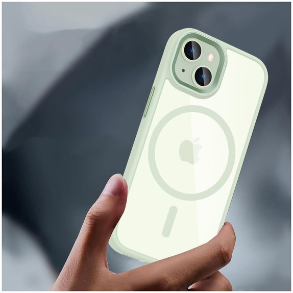 Custodia MagMat MagSafe per iPhone 15, verde/trasparente, Tech-Protect