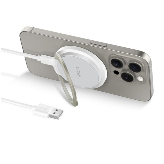 Caricatore wireless QI15W-A33 Magnetic MagSafe, bianca, Tech-Protect