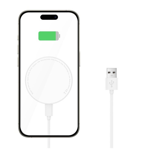 Caricatore wireless QI15W-A33 Magnetic MagSafe, bianca, Tech-Protect