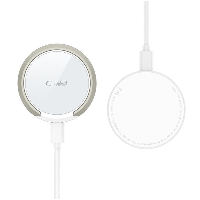 Caricatore wireless QI15W-A33 Magnetic MagSafe, bianca, Tech-Protect