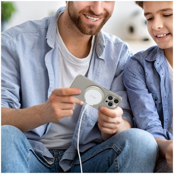 Caricatore wireless QI15W-A33 Magnetic MagSafe, bianca, Tech-Protect