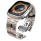 Cinturino Stainless Line per Apple Watch 8 / 9 / 10 / 11 / SE / Ultra (44 / 45 / 46 / 49 mm), Titanium/Orange, Tech-Protect