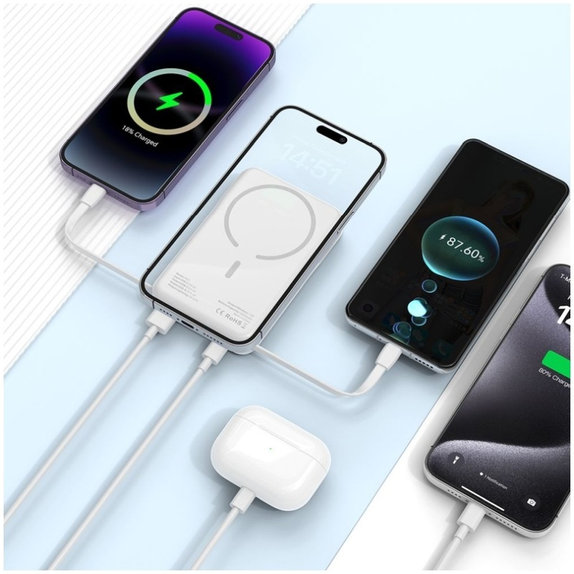 Power bank PB31 Lifemag MagSafe 10000mAh, bianca, Tech-Protect