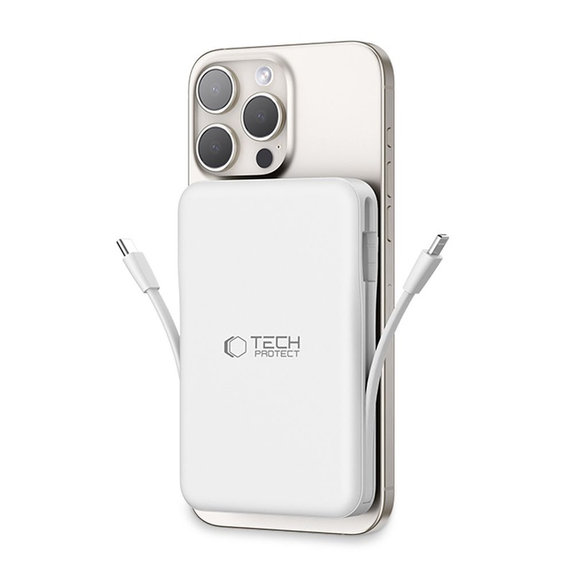 Power bank PB31 Lifemag MagSafe 10000mAh, bianca, Tech-Protect