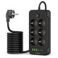 Caricatore da parete PC6X6 Power Strip 3 USB & 3 USB-C & 6 Socket 200cm, nera, Tech-Protect