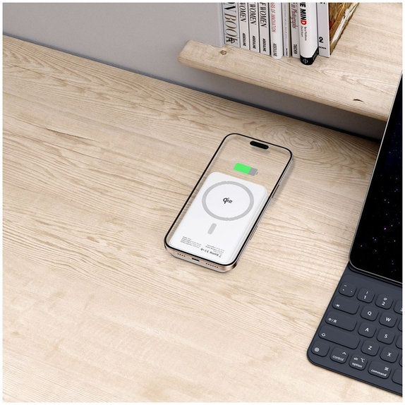 Power bank PB24 Lifemag Qi2 MagSafe 10000mAh, bianca, Tech-Protect