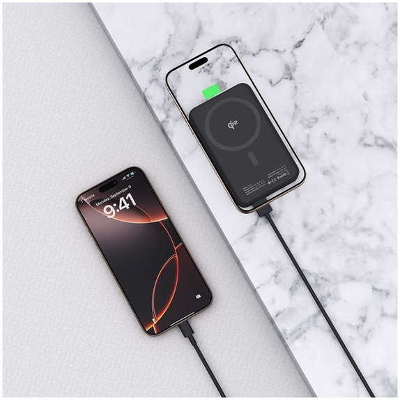 Power bank PB24 Lifemag Qi2 MagSafe 10000mAh, nera, Tech-Protect