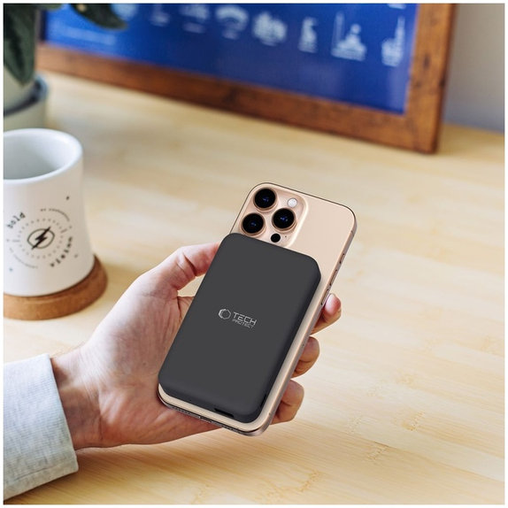 Power bank PB24 Lifemag Qi2 MagSafe 10000mAh, nera, Tech-Protect