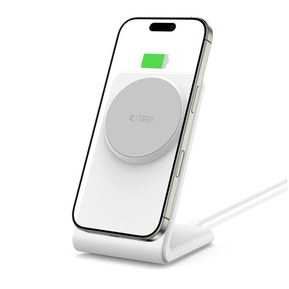 Caricatore wireless QI15W-A38 Magnetic MagSafe, bianca, Tech-Protect