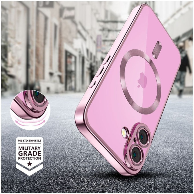 Custodia MagFlex MagSafe per iPhone 16 Shiny Rose, Tech-Protect