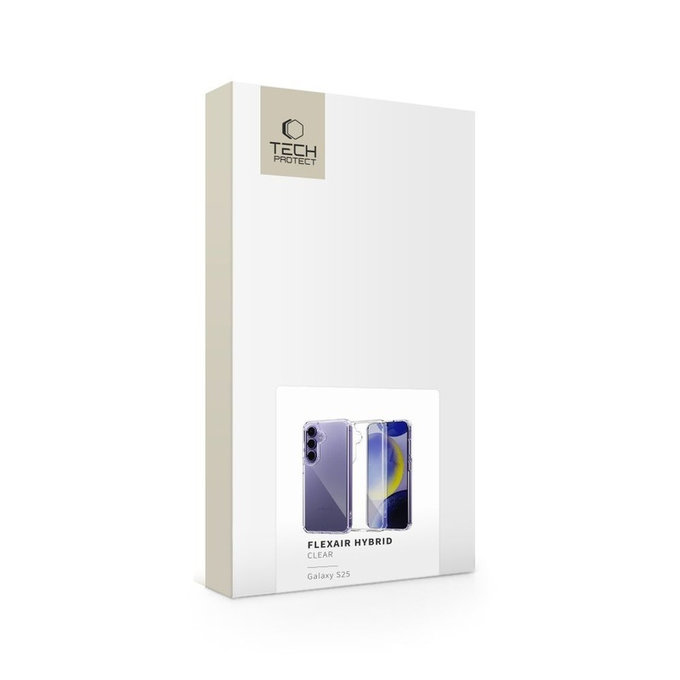 Cover FlexAir Hybrid per Galaxy S25, Clear, Tech-Protect