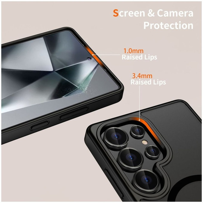 Cover MagMat MagSafe per Galaxy S25 Ultra, Matte Black, Tech-Protect