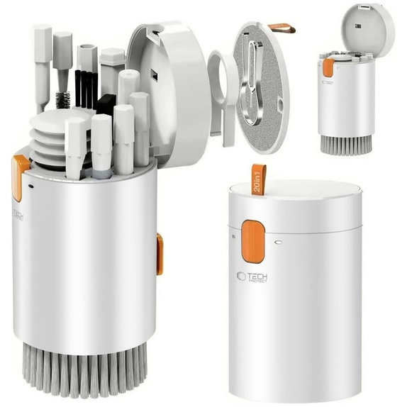 Kit di pulizia CS01 20 in 1 per dispositivi elettronici, bianco, Tech-Protect
