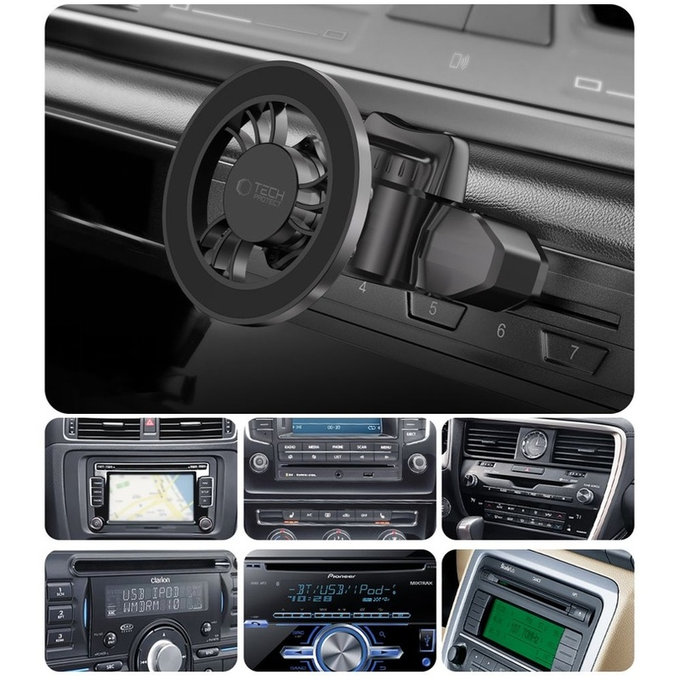 Supporto auto N56 Magnetic MagSafe Cd & Vent, nera, Tech-Protect