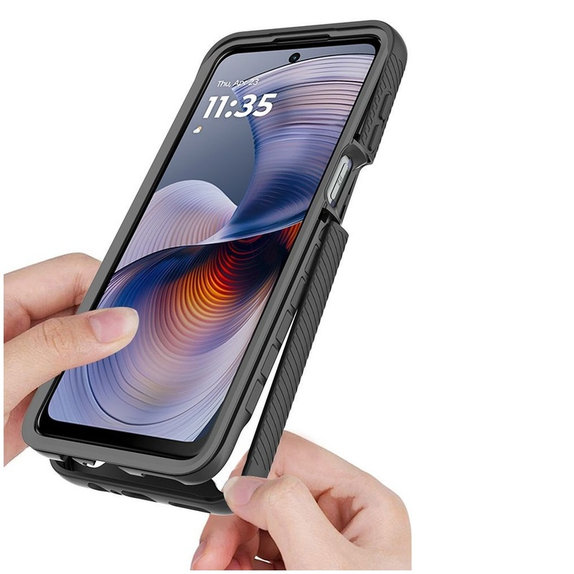 Custodia Defense per Motorola Moto G15 / G15 Power / G17 / G17 Power / G05 / E15, nera, Tech-Protect
