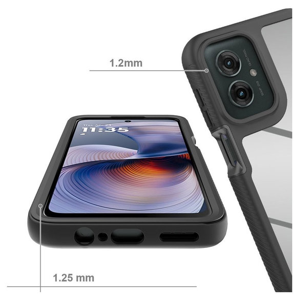 Custodia Defense per Motorola Moto G15 / G15 Power / G17 / G17 Power / G05 / E15, nera, Tech-Protect