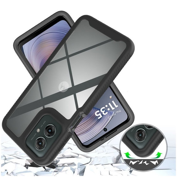 Custodia Defense per Motorola Moto G15 / G15 Power / G17 / G17 Power / G05 / E15, nera, Tech-Protect
