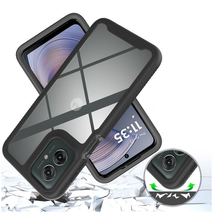 Custodia Defense per Motorola Moto G15 / G15 Power / G17 / G17 Power / G05 / E15, nera, Tech-Protect