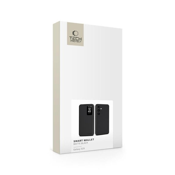 Custodia Smart Wallet per Samsung S25, Matte Black, Tech-Protect