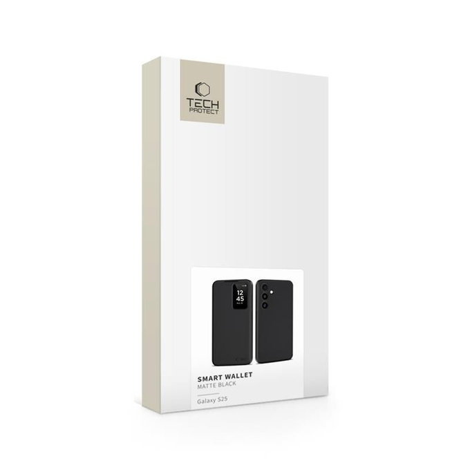 Custodia Smart Wallet per Samsung S25, Matte Black, Tech-Protect